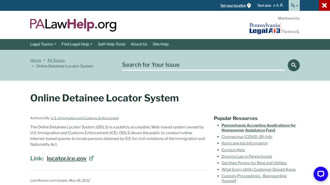 Online Detainee Locator System - palawhelp.org